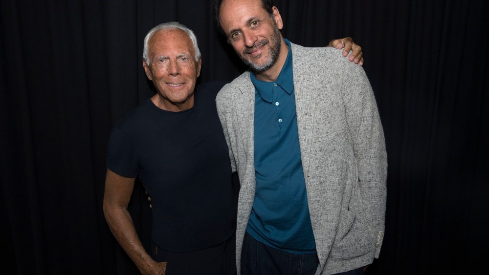 Giorgio Armani and Luca Guadagnino.
