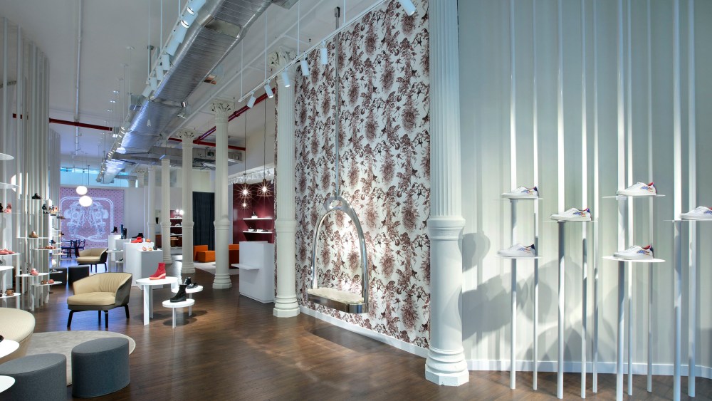 The women’s area of the Hermes shoe salon in SoHo.