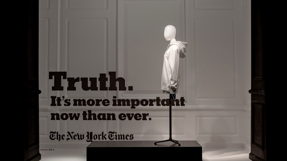 Saks New York Times, Sacai ‘Truth’ Collection Window