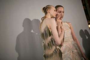 Backstage at Iris Van Herpen Couture Fall 2018