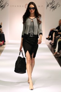 A model on the runway at Ivanka Trump's fall 2012 show (her first one) at Lord & Taylor.
