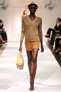 A model on the runway at Ivanka Trump's fall 2012 show (her first one) at Lord & Taylor.