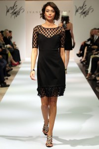 A model on the runway at Ivanka Trump's fall 2012 show (her first one) at Lord & Taylor.