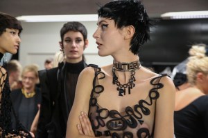 Backstage at Jean Paul Gaultier Couture Fall 2018