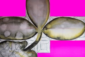 On pink fabric backdrop:Francesco ClementeUntitled (Elysian Fields Leaves), 2013177Ó x 160ÓWatercolor on paper