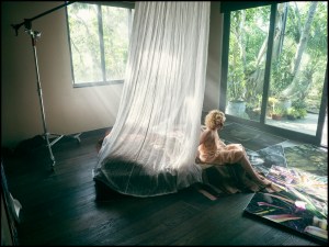 Behind the scenes of the Pirelli Calendar shoot with Julia Garner.