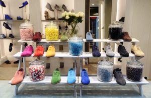 Shoe display at Manolo Blahnik's mens store opening