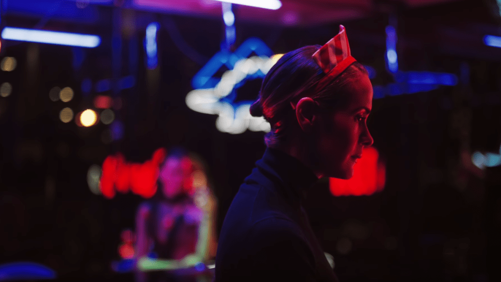 Sarah Paulson in Prada's Neon Dream short movie.