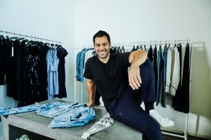 Jonathan Simkhai poses for a portrait in his first retail space in Los Angeles on July 20, 2018.
