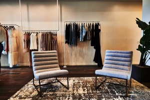 Jonathan Simkhai poses for a portrait in his first retail space in Los Angeles on July 20, 2018.