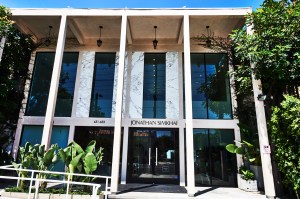 The exterior of Jonathan Simkhai's first retail space and headquarters in Los Angeles