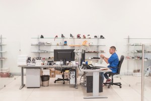 Leo's shoe factory in Italy.
