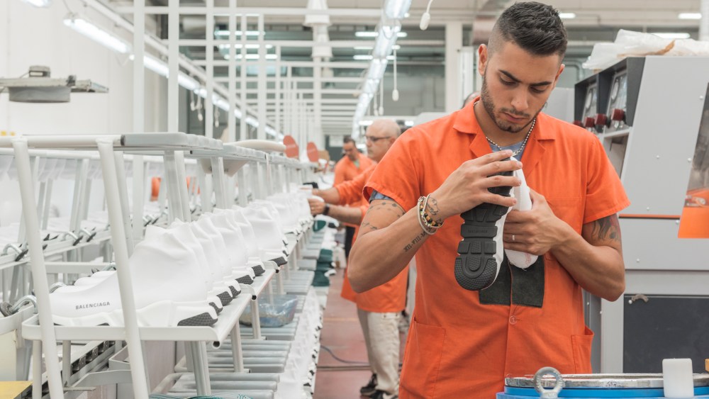 Leo's shoe factory in Italy.