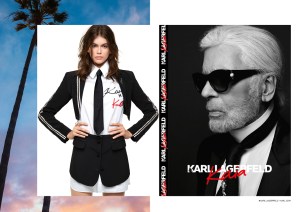 The ad campaign for the Karl Lagerfeld x Kaia Gerber capsule.