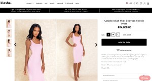 A body con dress for sale on Klasha's site.