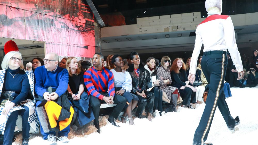 Michael B. Jordan, Lupita Nyong'o, Letitia Wright, Anna Wintour, Grace Coddington in the front rowCalvin Klein show, Fall Winter 2018, New York Fashion Week, USA - 13 Feb 2018