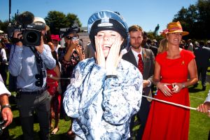Katie Forrest wins the Magnolia Cup, Qatar Glorious Goodwood Festival, West Sussex, UK