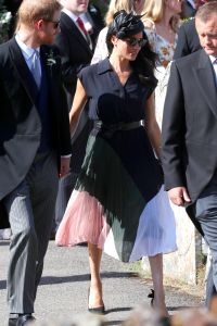 Prince Harry and Meghan Duchess of Sussex at the wedding of Daisy Jenks and Charlie van Straubenzee, St Mary the Virgin Church, Frensham, Surrey, UK - 04 Aug 2018