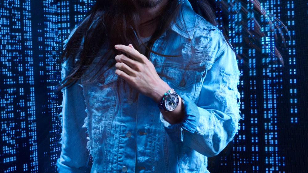 Steve Aoki in Diesel's new transparency watch campaign.