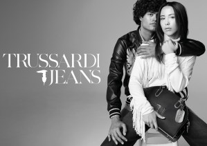 As the younger and more contemporary line of the house, Trussardi Jeans chose to represent the daring attitude of the younger generations with its fall ad campaign, embodied here by skater Ruben Spelta and Aurora Ramazzotti, digital personality and TV host, who have gained quite a reputation online Ñ counting 20,400 and 1.4 million followers on Instagram alone, respectively. The black-and-white images were lensed by photographer Billy Kidd in a studio in London, with both protagonists posing against a neutral backdrop. The campaign, flanked by a video, is slated to appear on the brand's digital platforms and online media outlets from Sept. 10. Ñ Martino Carrera