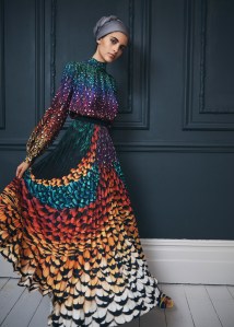 A fashion photograph used in the exhibit: Mary Katrantzou