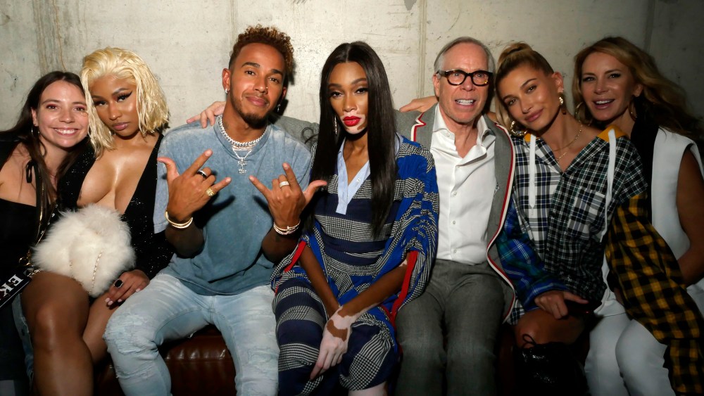 Nicky Minaj, Lewis Hamilton, Winnie Harlow, Tommy Hilfiger, Hailey Baldwin and Dee Hilfiger