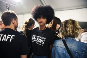 Backstage at Emporio Armani RTW Spring 2019