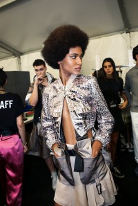 Backstage at Emporio Armani RTW Spring 2019