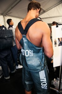 Backstage at Emporio Armani RTW Spring 2019