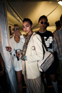 Backstage at Emporio Armani RTW Spring 2019