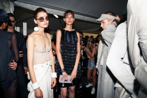 Backstage at Emporio Armani RTW Spring 2019