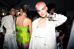 Backstage at Emporio Armani RTW Spring 2019