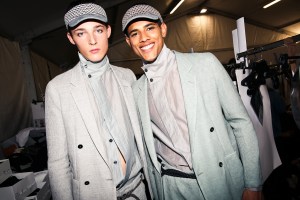 Backstage at Emporio Armani RTW Spring 2019