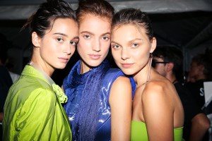 Backstage at Emporio Armani RTW Spring 2019
