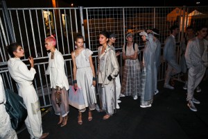 Backstage at Emporio Armani RTW Spring 2019