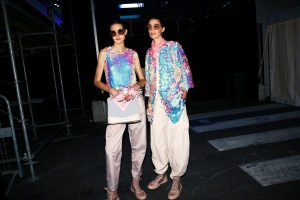 Backstage at Emporio Armani RTW Spring 2019