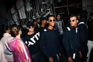 Backstage at Emporio Armani RTW Spring 2019