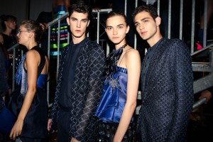Backstage at Emporio Armani RTW Spring 2019