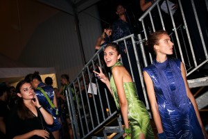 Backstage at Emporio Armani RTW Spring 2019