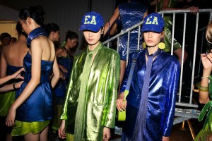 Backstage at Emporio Armani RTW Spring 2019