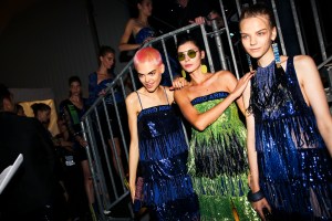 Backstage at Emporio Armani RTW Spring 2019
