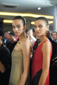 Backstage at Akris RTW Spring 2019