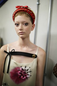 Backstage at Prada RTW Spring 2019