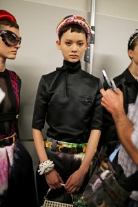 Backstage at Prada RTW Spring 2019