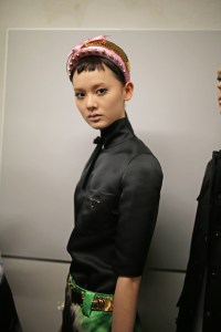 Backstage at Prada RTW Spring 2019