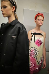 Backstage at Prada RTW Spring 2019