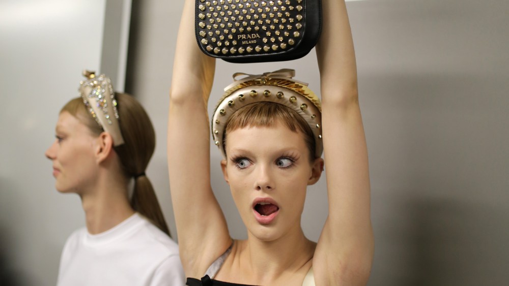 Backstage at Prada RTW Spring 2019