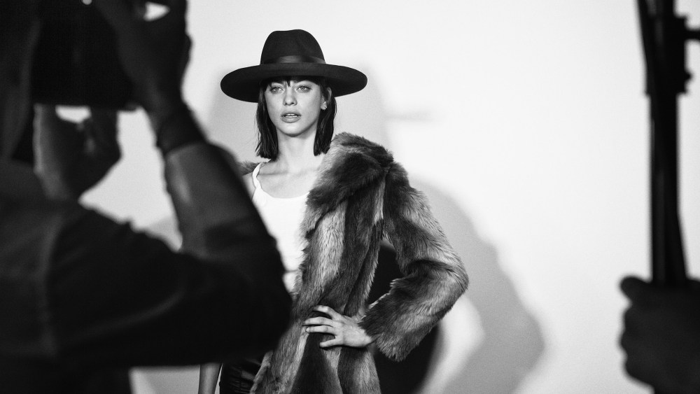 A backstage picture from the Borsalino fall ad campaign.