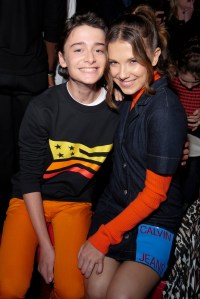 Noah Schanpp and Millie Bobby Brown in the front rowCalvin Klein show, Front Row, Spring Summer 2019, New York Fashion Week, USA - 11 Sep 2018