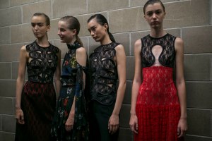 Backstage at Christopher Kane RTW Spring 2019